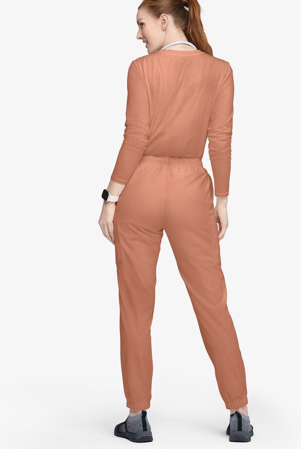 Butter-Soft Originals Women's 7-Pocket Tapered Jogger Cargo Scrub Pants - Terracotta - 3