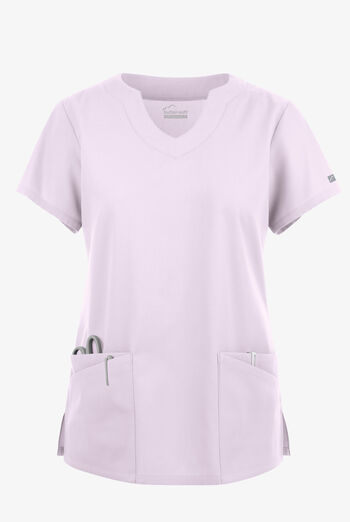 Blusa m&eacute;dica Butter-Soft Originals con cuello festoneado y 6 bolsillos para mujer