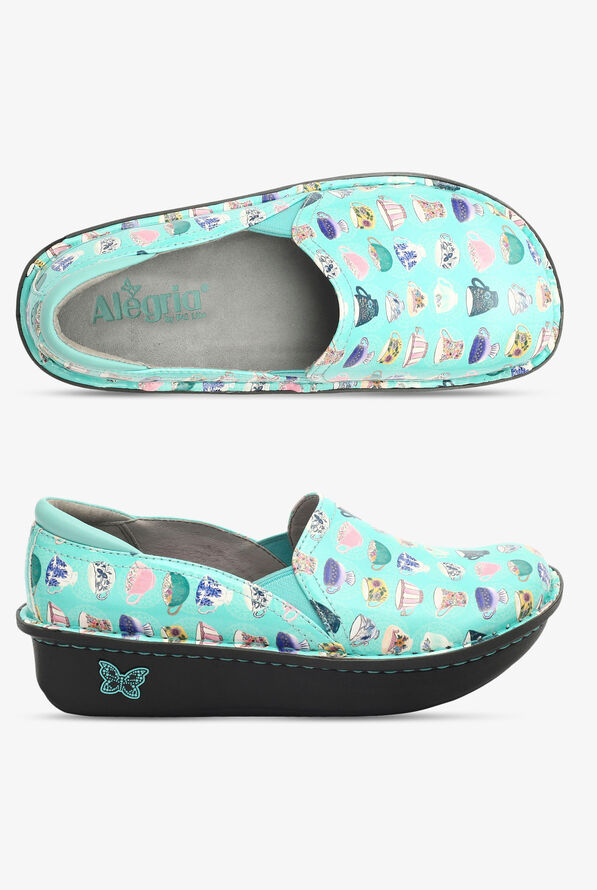 Alegria Women's Debra Teacup Aqua Nursing Slip On Shoes - null - 1