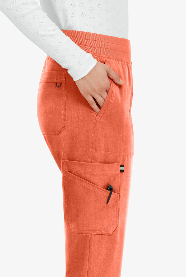 koi Next Gen Smart Daily Women's 8-Pocket STRETCH Jogger Scrub Pant - Heather Coral - 3
