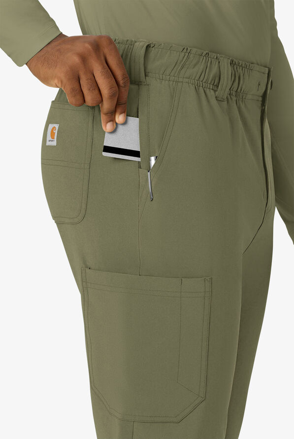 Pantal&oacute;n m&eacute;dico Carhartt Cross-Flex STRETCH estilo cargo con 8 bolsillos para hombre - Olive - 3