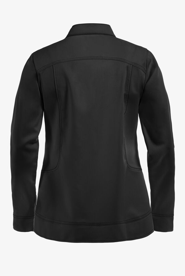 Healing Hands Purple Label Dakota Women's 2-Pocket STRETCH Scrub Jacket - Black - 3