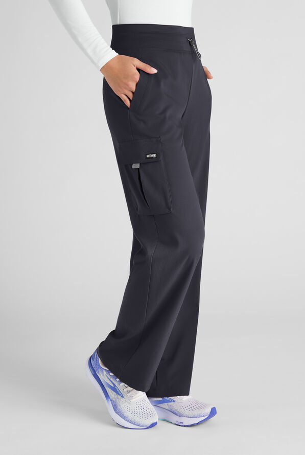 Pantalón médico Grey's Anatomy by Barco Emerge Teagan STRETCH de tiro alto con piernas anchas y 6 bolsillos para mujer - Steel Gray - 1