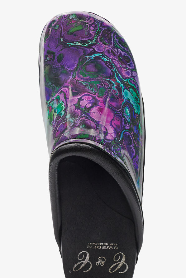 C&C Sweden Women's Marble-Ous Patent Leather Backless Nursing Clogs - null - 2