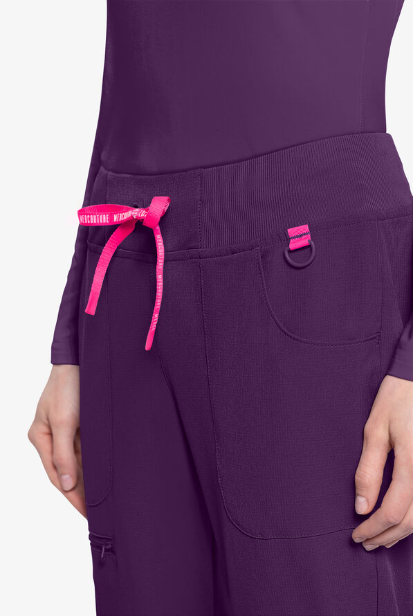 Med Couture Amp Women's 6-Pocket STRETCH Jogger Scrub Pant - Eggplant - 3