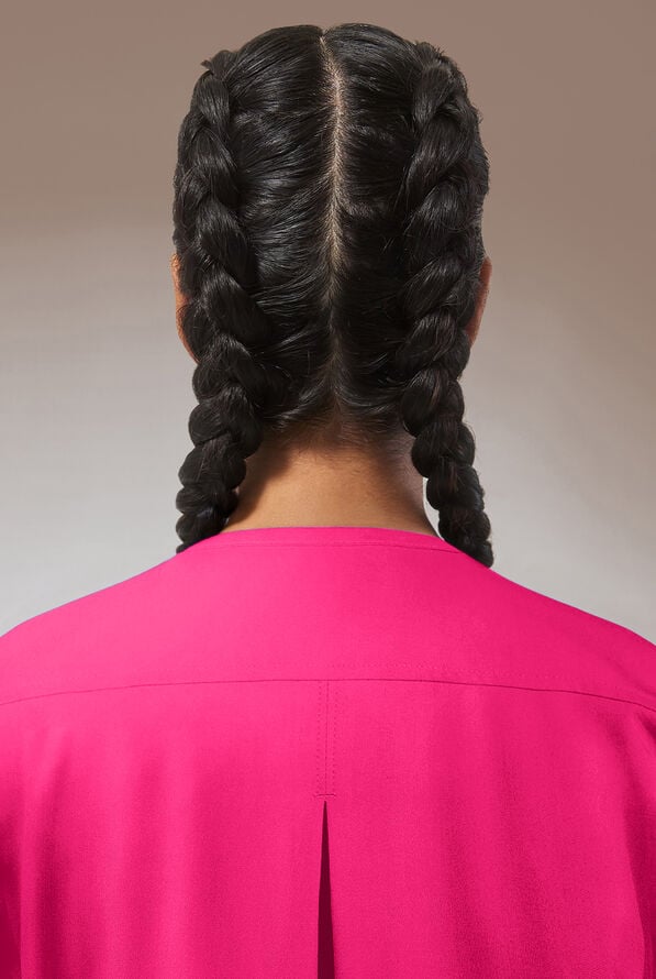 Hypothesis Beta V-Shell Women's 2-Pocket Relaxed Fit Tunic Scrub Top - Reactive Pink - 5