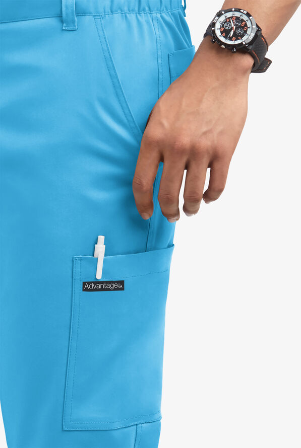 Advantage STRETCH Men's 8-Pocket Cargo Scrub Pants - Turquoise - 2