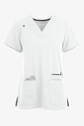 koi Next Gen Hustle and Heart Women's 3-Pocket STRETCH V-Neck Scrub Top