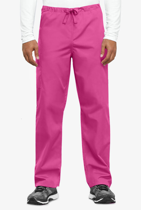 Cherokee Workwear Unisex 3-Pocket Drawstring Scrub Pants - Shocking Pink - 1