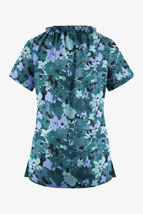 Blusa médica estampada UA Butter-Soft STRETCH Layered Floral estilo campesina con 6 bolsillos para mujer - null - 2