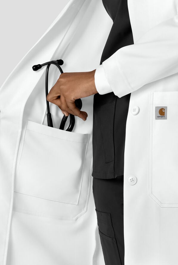 Bata de laboratorio Carhartt Performance Layers de 38" de largo con 6 bolsillos para mujer - White - 3