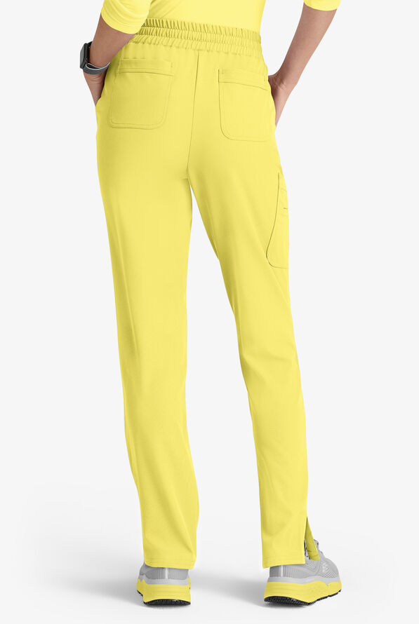 Skechers by Barco Gamma Women's 6-Pocket STRETCH Tapered Leg Cargo Scrub Pants - Lemon Glow - 2