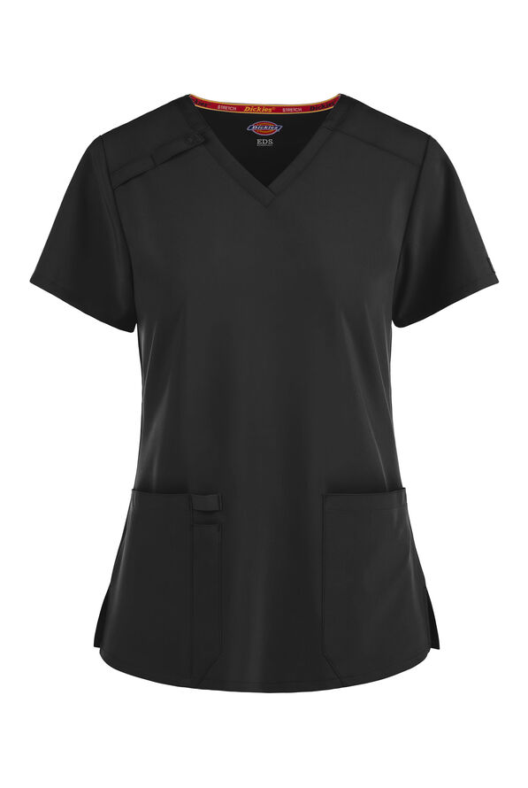 Blusa m&eacute;dica Dickies EDS Essentials con cuello V y 2 bolsillos para mujer - Black - 1