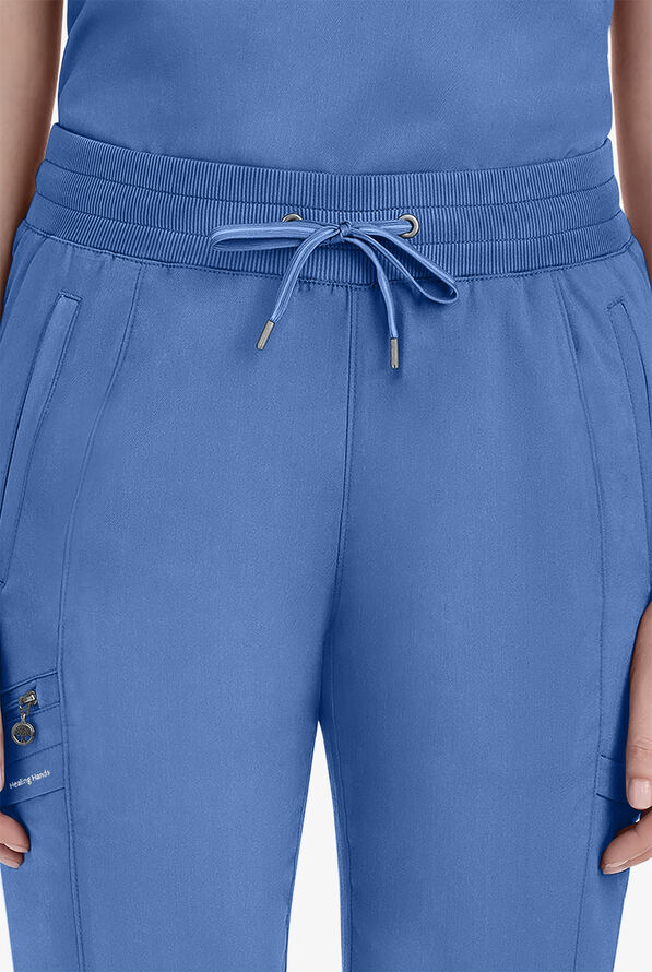 Healing Hands Purple Label Toby Women's 7-Pocket STRETCH Jogger Drawstring Scrub Pant - Ceil Blue - 3