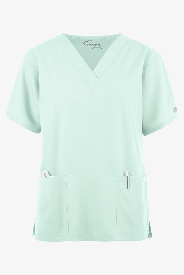 Butter-Soft Core Women's 2-Pocket V-Neck Scrub Top - Cooling Oasis - 1