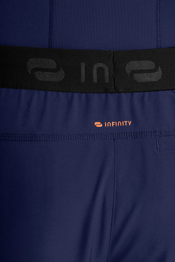 Infinity GNR8 Men's 5-Pocket STRETCH Logo Waistband Straight Leg Cargo Scrub Pant - Navy - 4