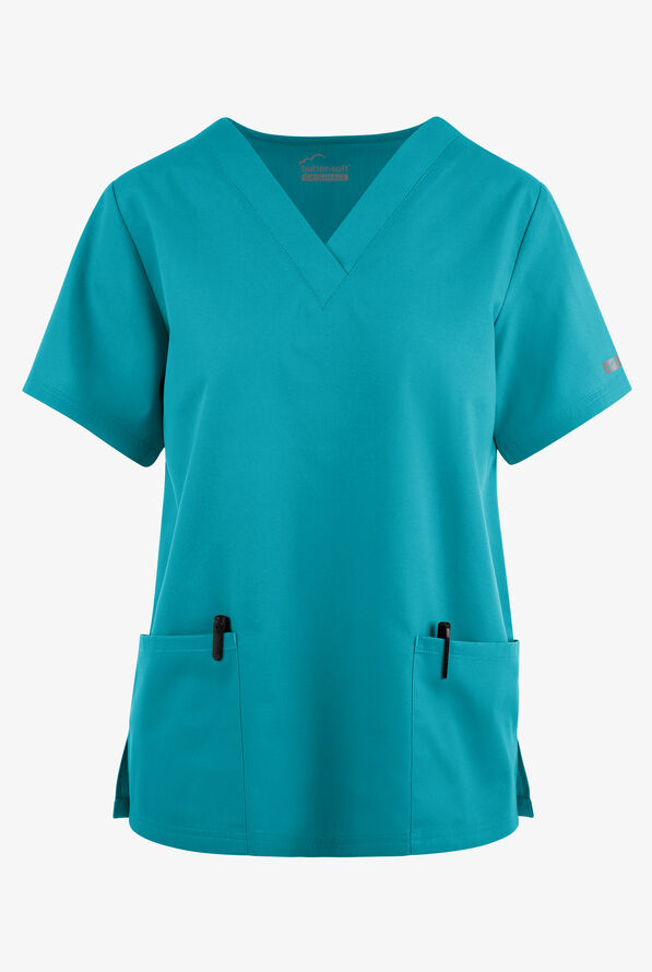 Butter-Soft Originals Women's 2-Pocket V-Neck Scrub Top - Teal - 1