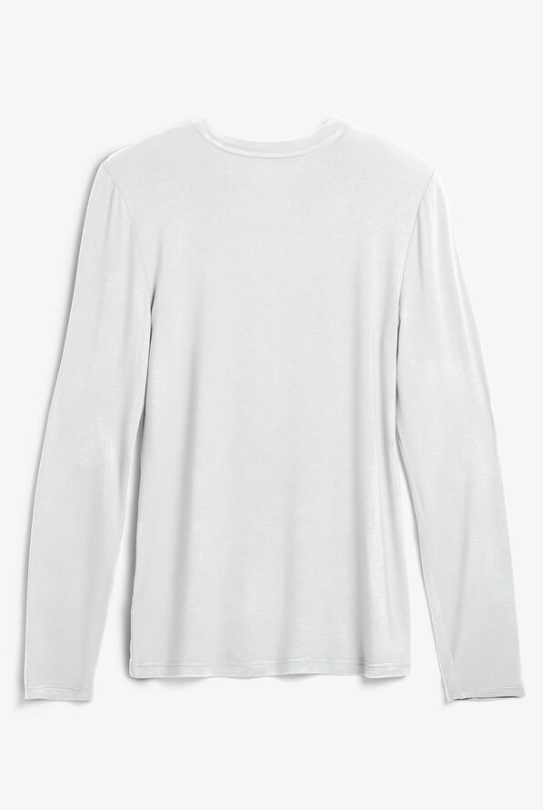 Strictly Scrubs STRETCH Women's Long Sleeve Knit Underscrub - White - 2