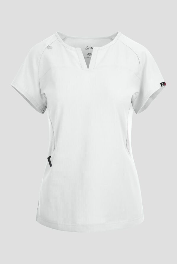 Blusa m&eacute;dica koi Lite&trade; Lilias con cuello coraz&oacute;n con muesca y 2 bolsillos para mujer - White - 1