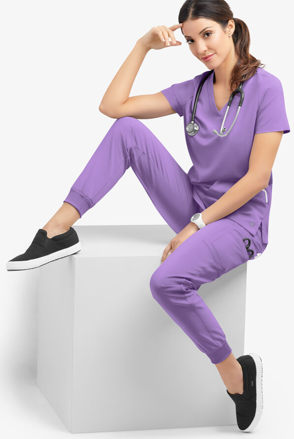 Pantalón médico Easy STRETCH Mila estilo jogger con 5 bolsillos para mujer - Ultraviolet Light - 2