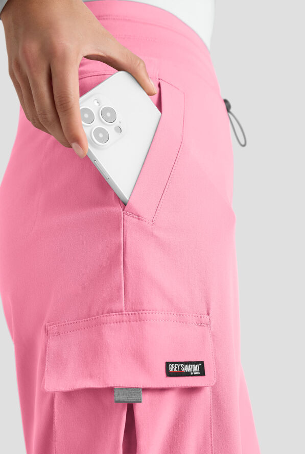 Pantal&oacute;n m&eacute;dico Grey's Anatomy by Barco Emerge Teagan STRETCH de tiro alto con piernas anchas y 6 bolsillos para mujer - Glow Pink - 4