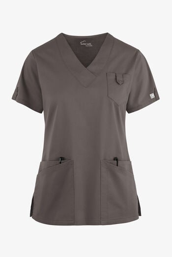 Blusa m&eacute;dica Butter-Soft STRETCH con cuello en V y 6 bolsillos para mujer