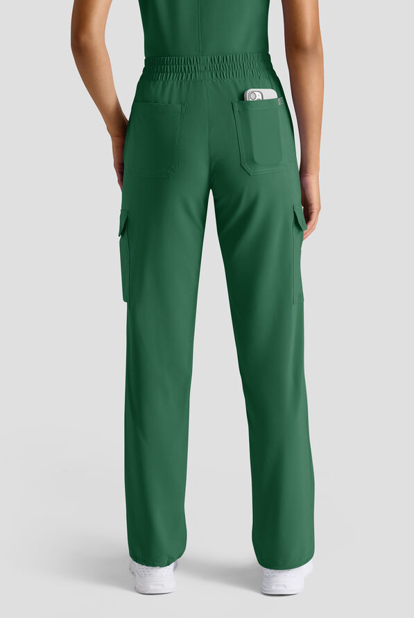 Easy STRETCH Ayo Women's 10-Pocket Cargo Scrub Pants - Hunter - 2