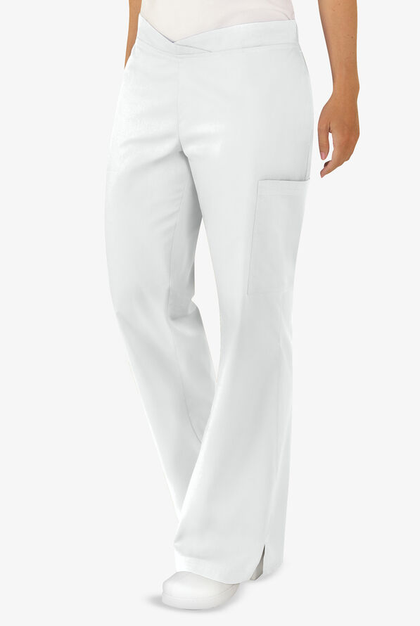 Pantalón médico Butter-Soft Core by UA™ Petite con cintura cruzada y 4 bolsillos para mujer - White - 1