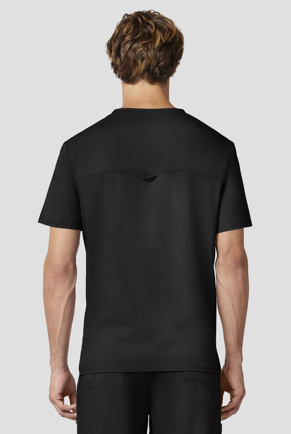 Camisa m&eacute;dica Cherokee Workwear Revolution con cuello en V y 1 bolsillo para hombre - Black - 3