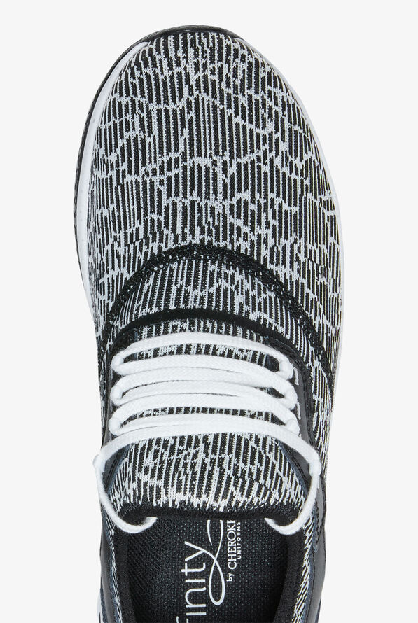 Infinity by Cherokee Women's Dart White/Black Athletic Lace Up Nursing Shoes - Black - 2