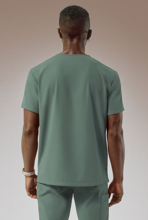 Hypothesis Omni V Men's 1-Pocket Tuck In V-Neck Scrub Top - Olive - 2