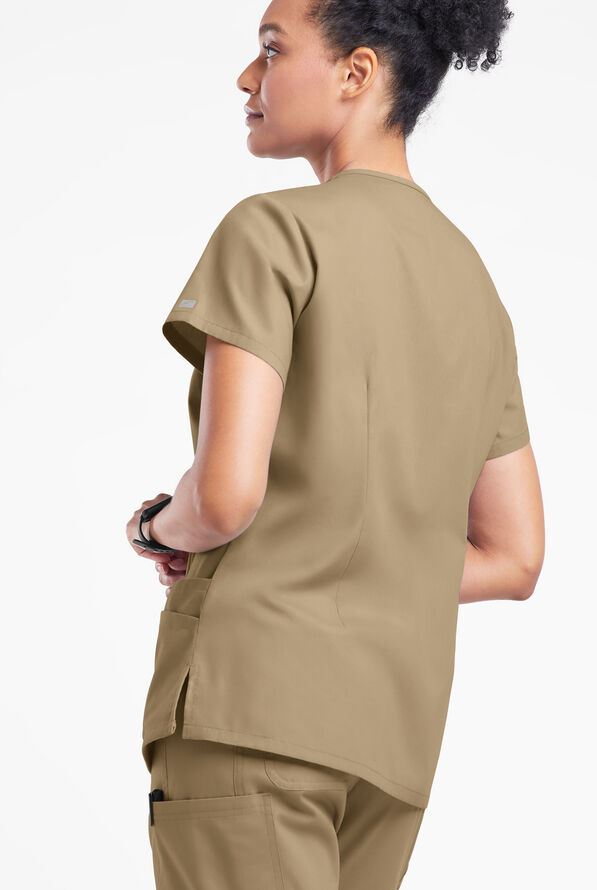 Butter-Soft Originals Women's 6-Pocket V-Neck Scrub Top - Golden Sand - 3
