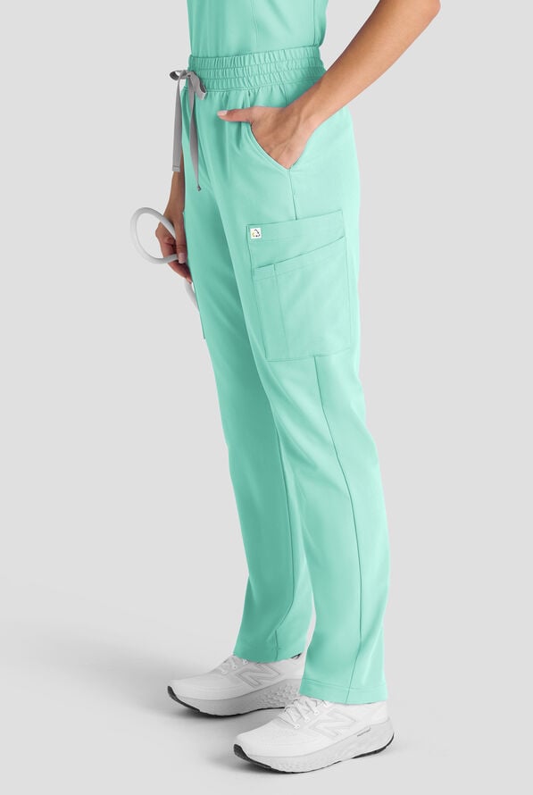 Pantal&oacute;n m&eacute;dico ReSurge Topaz con cord&oacute;n ajustable y 11 bolsillos para mujer - Jelly Mint - 4