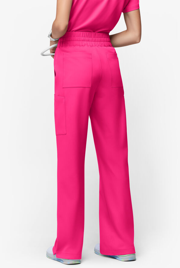 Pantalón médico ReSurge de tiro alto con piernas anchas para mujer - Reactive Pink - 4