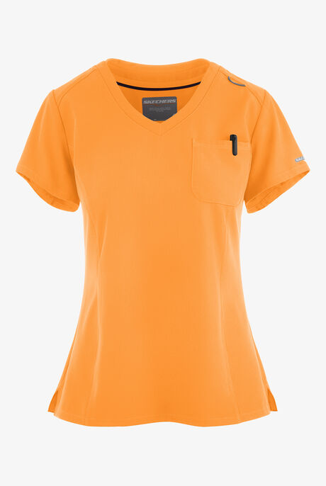 Skechers by Barco Dignity Women's 1-Pocket STRETCH Tuck In V-Neck Scrub Top