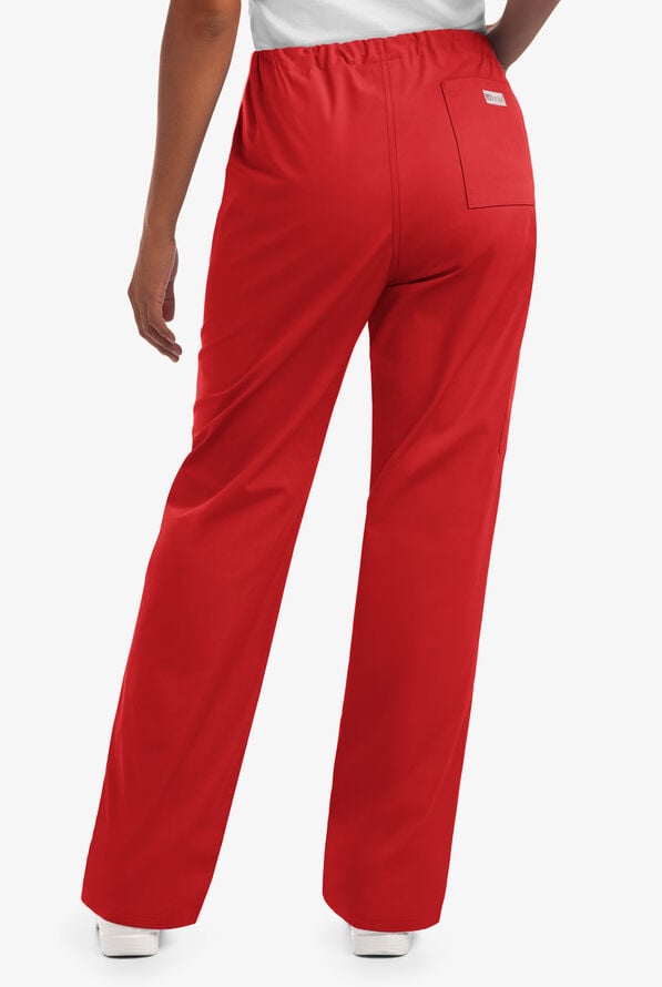UA Best Buy Scrubs Unisex 3-Pocket Drawstring Pant - Red - 3