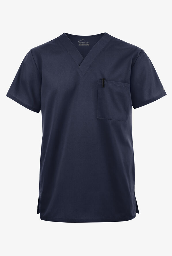 Blusa médica unisx Butter-Soft Originals con cuello en V y 2 bolsillos - Navy - 1