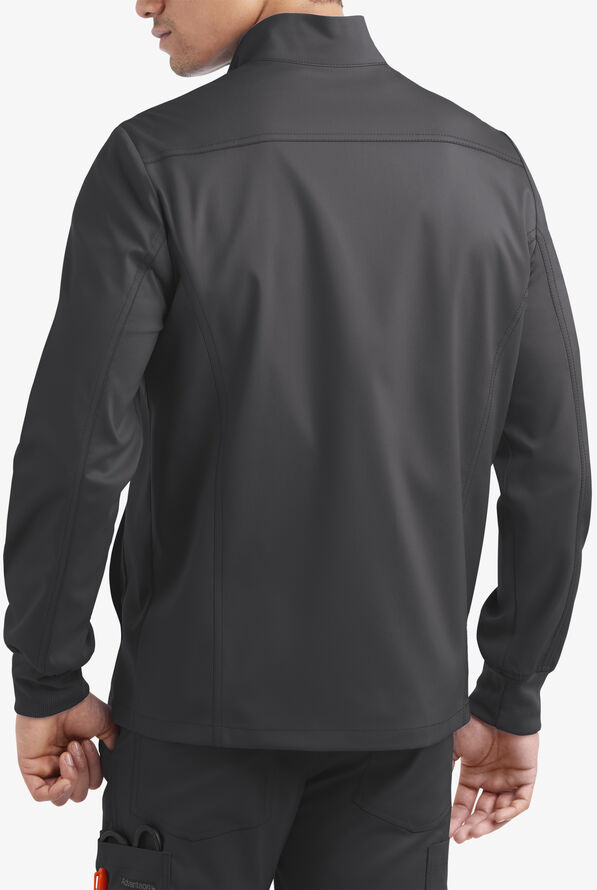 Advantage STRETCH Men's 4-Pocket Zip Front Warm-Up Scrub Jacket - Pewter - 2