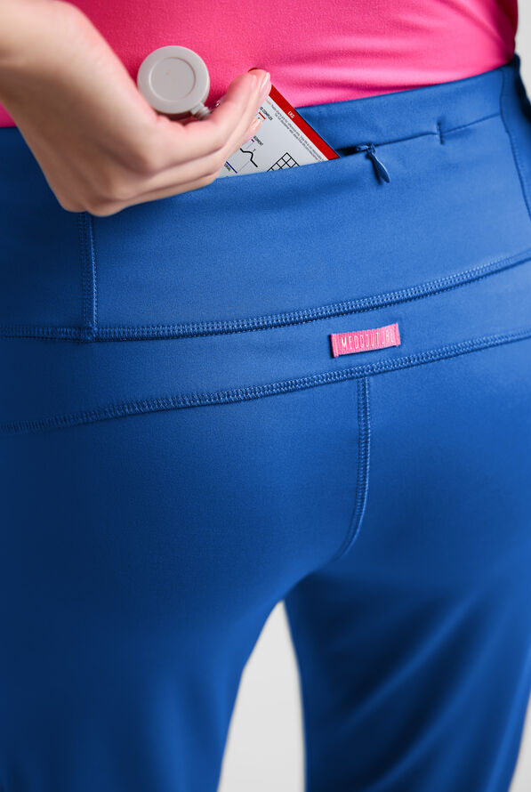 Pantal&oacute;n m&eacute;dico Med Couture Amp Knit STRETCH estilo yoga con piernas acampanadas y 5 bolsillos para mujer - Royal - 5