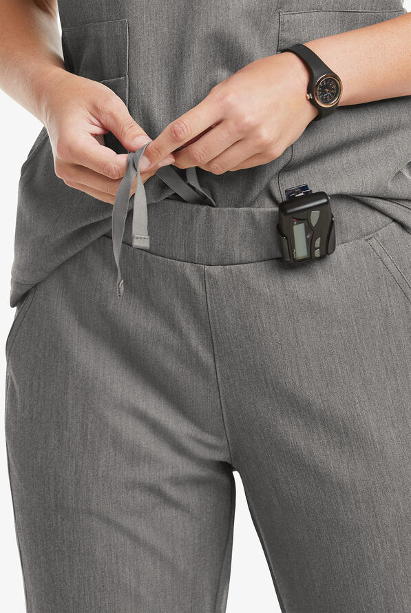 Pantalón médico MOVEMENT by Butter-Soft STRETCH Vega estilo jogger con 5 bolsillos para mujer - Graphite Heather - 3