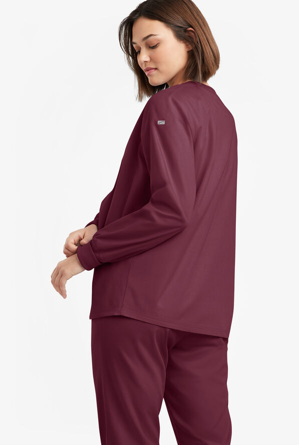 Chaqueta m&eacute;dica abrigada Butter-Soft Originals con 3 bolsillos para mujer - Wine - 4