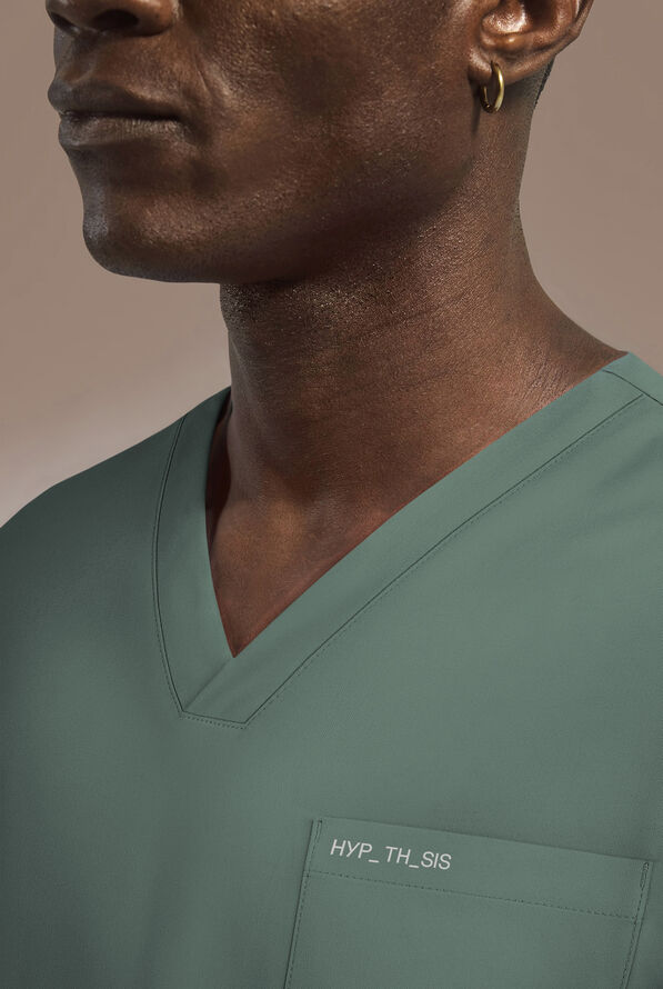 Hypothesis Omni V Men's 1-Pocket Tuck In V-Neck Scrub Top - Olive - 4