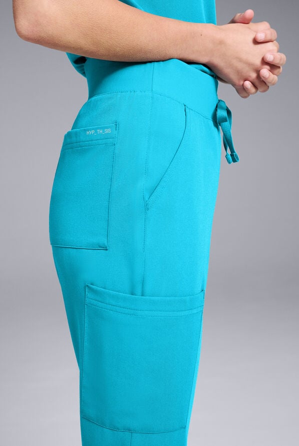 Hypothesis Women's Base 6-Pocket Jogger Scrub Pant - Turquoise - 4