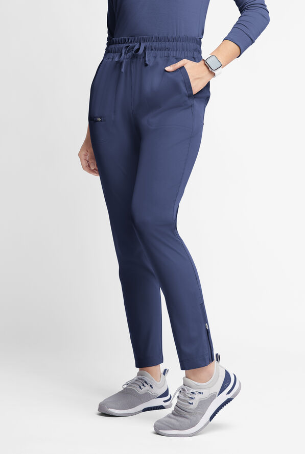 WhisperLite ISLA Women's 5-Pocket Tapered Scrub Pants - Navy - 1
