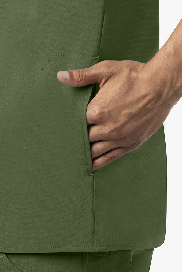 Carhartt Cross-Flex Men's 4-Pocket STRETCH V-Neck Scrub Top - Basil - 4