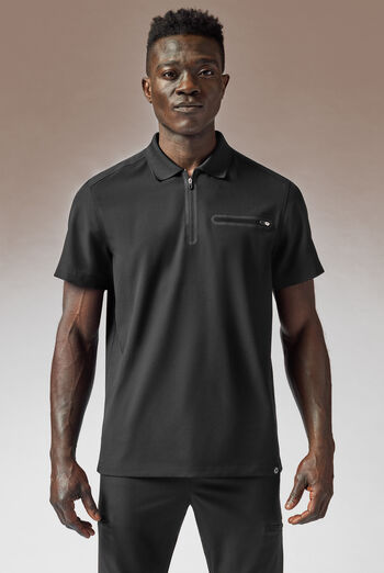Hypothesis Alpha System Men’s 1-Pocket Zip Neck Polo Scrub Top
