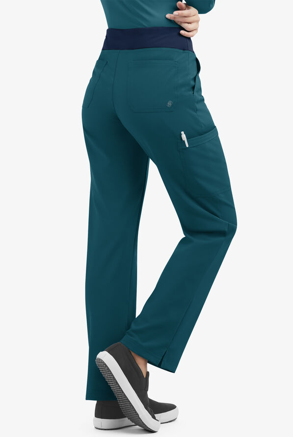 Pantalón médico Easy STRETCH tall Sienna estilo yoga con 5 bolsillos para mujer - Caribbean Blue/Navy - 2