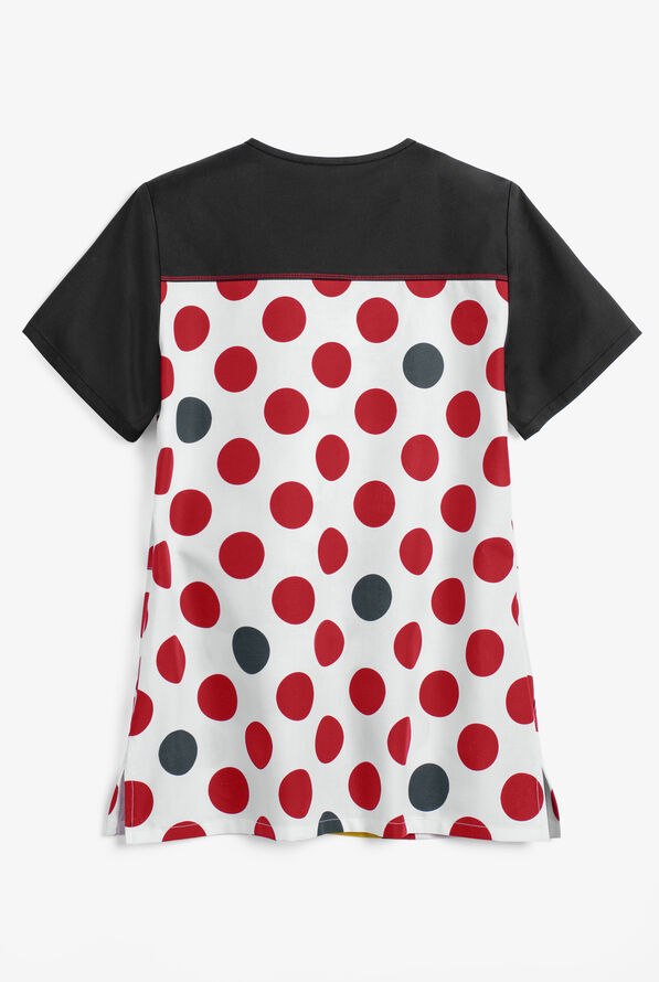 UA Exclusive Cherokee Tooniforms Disney Big Love Women's 2-Pocket V-Neck Print Scrub Top - null - 2