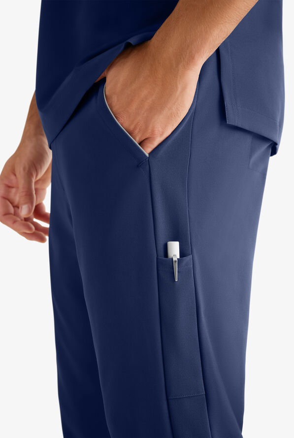 Pantal&oacute;n m&eacute;dico 360 by Healing Hands Nash STRETCH con piernas pitillo y 5 bolsillos para hombre - Navy - 3