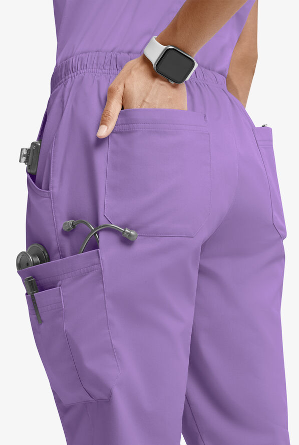 Butter-Soft STRETCH Women’s 10-Pocket Mid Rise Straight Leg Scrub Pant - Ultraviolet Light - 2